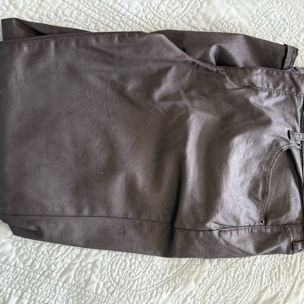 Black waxed jeans